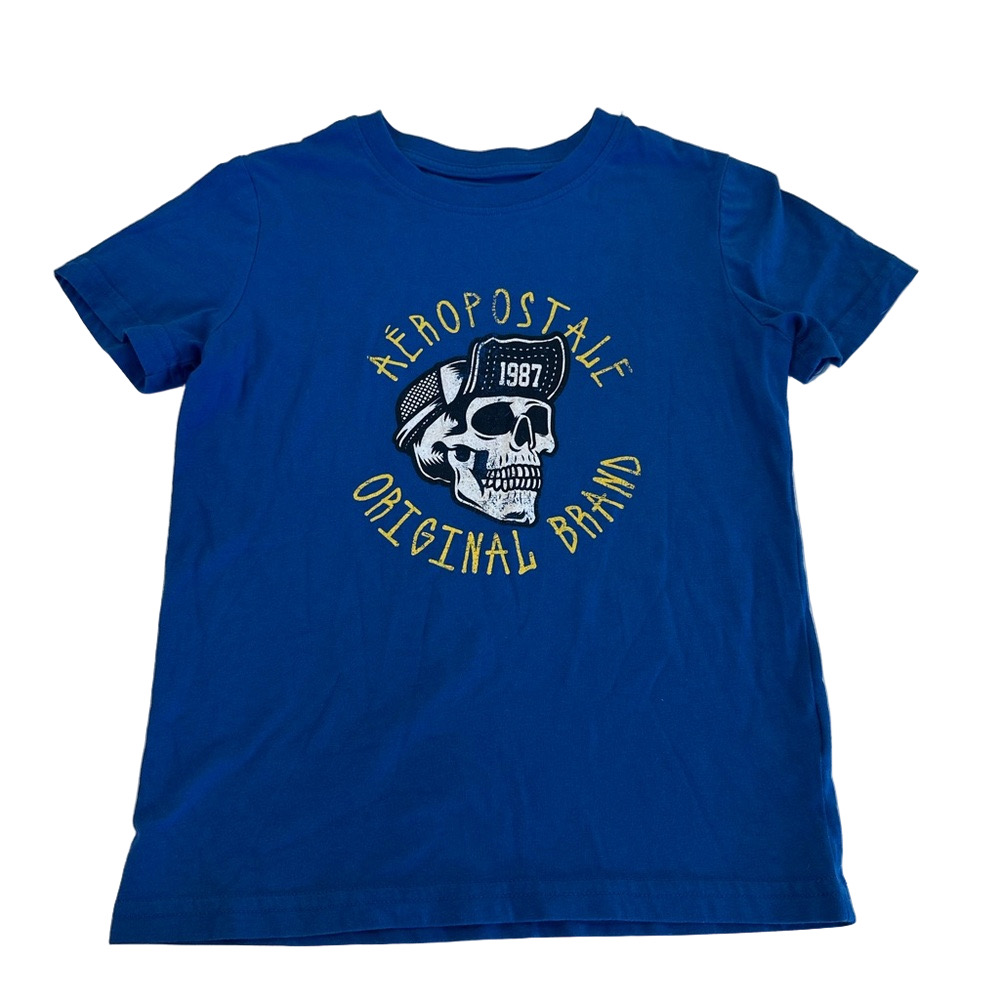 4/20$ Aeropostale Kids Blue Graphic Short Sleeve Tee size XS